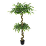 5.2FT Artificial Ficus Tree, Lifelike Faux Banyan Tree with Pot for Home, Office & Patio Decor - 图片 2