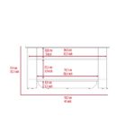 Storage Table with Four Legs and Lower Shelf, Dark Brown - 图片 8