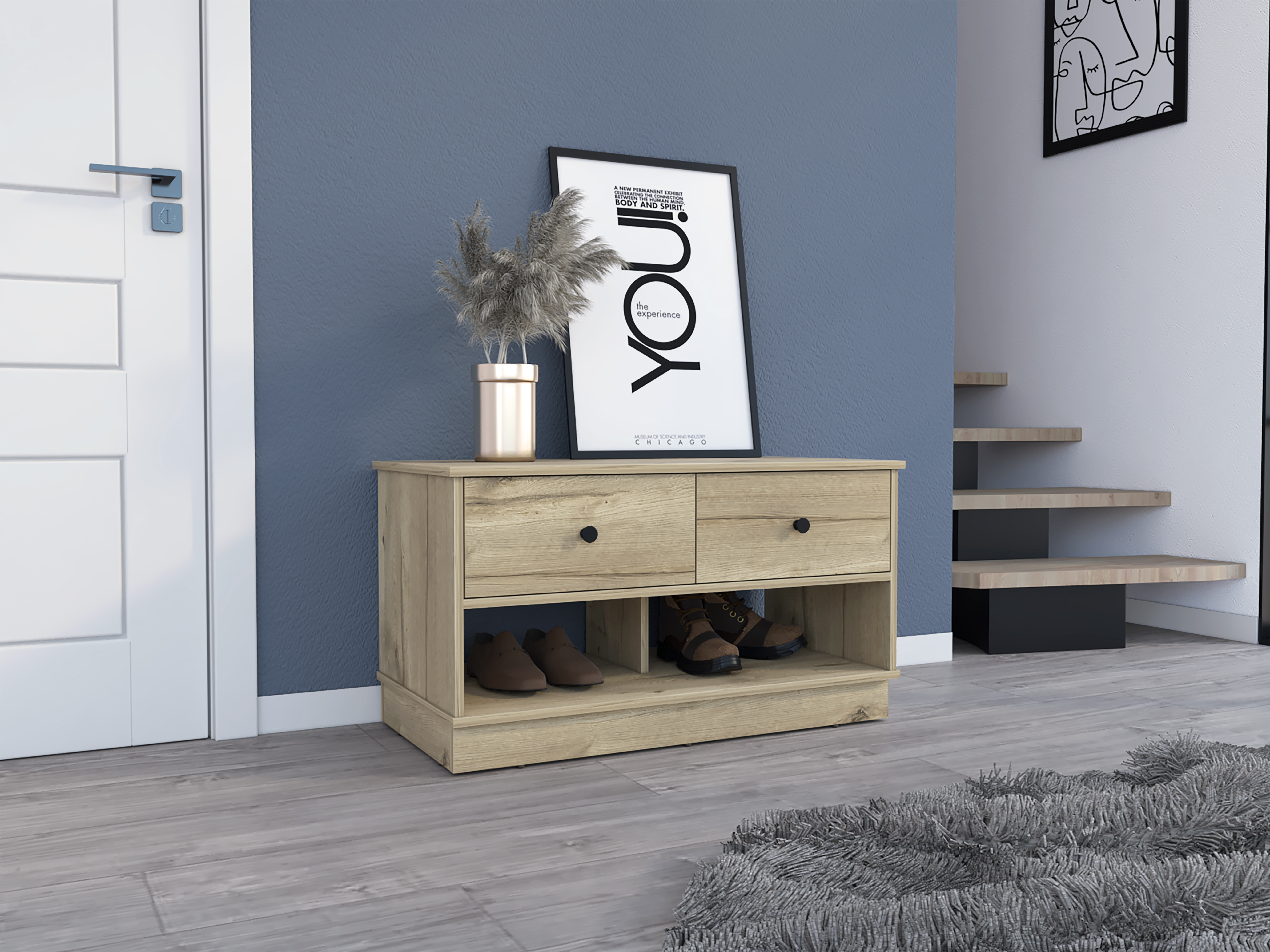 Bench in entryway
