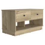 Tulip Storage Bench with Two Drawers and Two Shelves, Beige - 图片 6