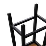 Farmhouse Solid Wood Bar Stools Set of 2, 25.6" Tall, Black - 图片 5