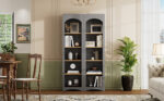 Free Standing 5-Tier Bookshelves Set of 2, Farmhouse Grey - 图片 4