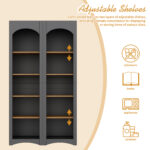 Free Standing 5-Tier Bookshelves Set of 2, Farmhouse Grey - 图片 7