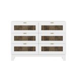 Rustic Farmhouse 6-Drawer Wooden Dresser, White - 图片 3
