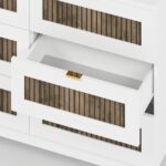 Rustic Farmhouse 6-Drawer Wooden Dresser, White - 图片 4
