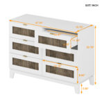 Rustic Farmhouse 6-Drawer Wooden Dresser, White - 图片 5