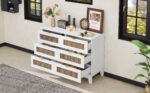 Rustic Farmhouse 6-Drawer Wooden Dresser, White - 图片 6