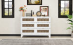 Rustic Farmhouse 6-Drawer Wooden Dresser, White - 图片 8