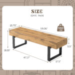 59" Farmhouse Wood Bench for Bedroom, Entryway, Natural