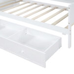 Twin Size Wooden Daybed with 3 Drawers, USB Ports and Desk, White - 图片 4
