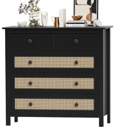 Sideboard Buffet Cabinet with 4 Drawers, Modern Black for OEM sideboard cabinet manufacturing by VF Living