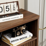 Tall Shoe Storage Cabinet with 3 Flip Drawers, Walnut - 图片 6