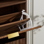 Tall Shoe Storage Cabinet with 3 Flip Drawers, Walnut - 图片 7