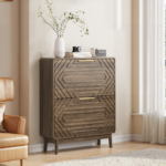 31.5" Walnut Shoe Cabinet, Mid-Century Freestanding