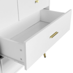 Seven Drawers Large Chest of Drawer Cabinet with Golden Handle and Golden Legs White Color - 图片 10