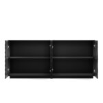 Buffet Cabinet Sideboard with 4 Doors, Modern Accent Storage, Black - 图片 3
