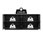 Buffet Cabinet Sideboard with 4 Doors, Modern Accent Storage, Black - 图片 7