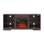 TV Stand with Electric Fireplace, LED Lights, Espresso - 图片 5