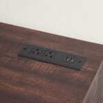 TV Stand with Electric Fireplace, LED Lights, Espresso - 图片 2