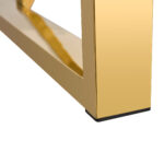 Industrial Rectangular White Dining Table with Golden Metal Legs - 图片 5
