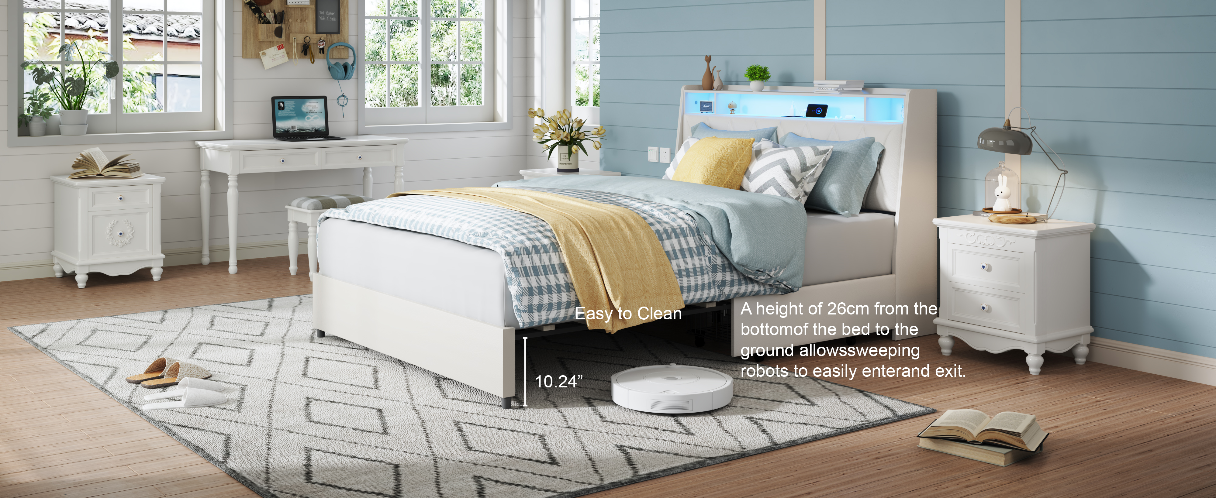 Bed in bedroom