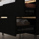 35.4" Modern Bathroom Vanity with Undermount Sink, Sintered Stone Top, Black - 图片 2