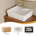 31.5" Floating Single Bathroom Vanity with Sink, White and Walnut
