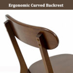 Solid Wood Dining Chairs Set of 2, Mid-Century Modern, Walnut - 图片 2