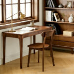 Solid Wood Dining Chairs Set of 2, Mid-Century Modern, Walnut - 图片 3