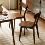 Solid Wood Dining Chairs Set of 2, Mid-Century Modern, Walnut - 图片 5