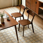 Solid Wood Dining Chairs Set of 2, Mid-Century Modern, Walnut - 图片 6