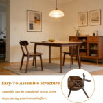 Solid Wood Dining Chairs Set of 2, Mid-Century Modern, Walnut - 图片 8
