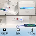 1 Set Nightstand with Adjustable LED Strip Light, 2-drawers, Large Storage Space, Suitable for Bedside Table, Coffee Table, Sofa Side Table or End Table for Study Desk - 图片 7