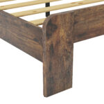 Full Size Wood Platform Bed Frame with LED Headboard and USB, Dark Brown - 图片 8