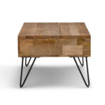 Hunter 48" Wide Solid Mango Wood Lift Top Coffee Table in Natural - Image 3