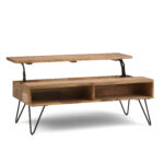 Hunter 48" Wide Solid Mango Wood Lift Top Coffee Table in Natural - Image 8