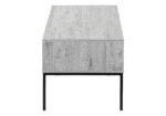 42" Rectangular Lift-Top Coffee Table, Grey with Black Metal Base