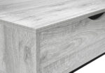 42" Rectangular Lift-Top Coffee Table, Grey with Black Metal Base - Image 2