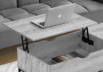 42" Rectangular Lift-Top Coffee Table, Grey with Black Metal Base - Image 11