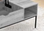 42" Rectangular Lift-Top Coffee Table, Grey with Black Metal Base - Image 12