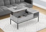42" Rectangular Lift-Top Coffee Table, Grey with Black Metal Base - Image 5