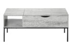 42" Rectangular Lift-Top Coffee Table, Grey with Black Metal Base - Image 6