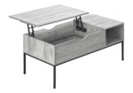 42" Rectangular Lift-Top Coffee Table, Grey with Black Metal Base - Image 8