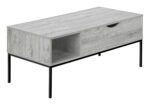 42" Rectangular Lift-Top Coffee Table, Grey with Black Metal Base - Image 9