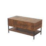 39.4" Farmhouse Lift Top Coffee Table with Hidden Storage, Rustic Brown - Image 11