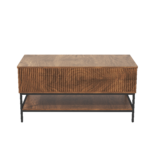 39.4" Farmhouse Lift Top Coffee Table with Hidden Storage, Rustic Brown - Image 12