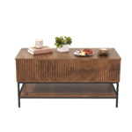 39.4" Farmhouse Lift Top Coffee Table with Hidden Storage, Rustic Brown - Image 13
