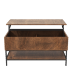 39.4" Farmhouse Lift Top Coffee Table with Hidden Storage, Rustic Brown - Image 16