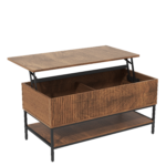 39.4" Farmhouse Lift Top Coffee Table with Hidden Storage, Rustic Brown - Image 17