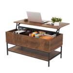 39.4" Farmhouse Lift Top Coffee Table with Hidden Storage, Rustic Brown - Image 18